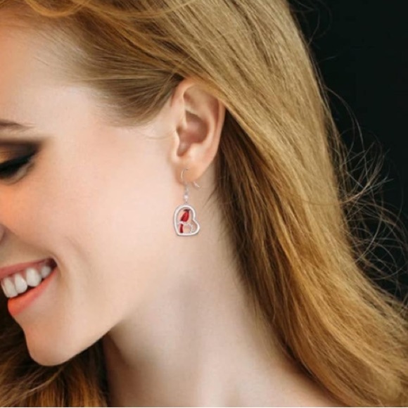 Diamond Cardinal Angel Earrings - Picture 7 of 7